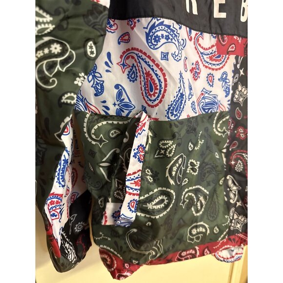 Rebel Minds M Patchwork Paisley Hoodie Jacket Unisex 100% Polyester Red/Green/Bl - Picture 7 of 8